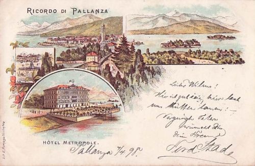 Alte AK Pallanza Lago Maggiore 1898 Litho Hôtel Métropole
