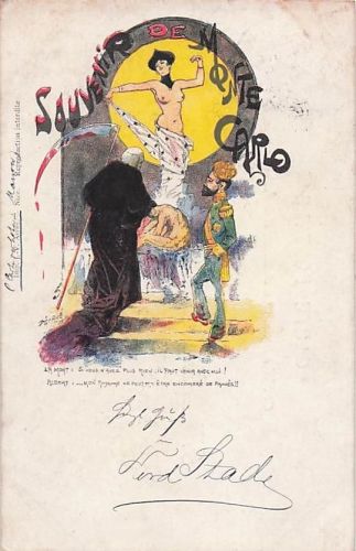Künstler-AK Souvenir de Monte Carlo um 1900 Litho – Rarität
