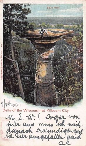 Postkarte von 1907 – Stand Rock, Dells of Wisconsin, Kilbourn