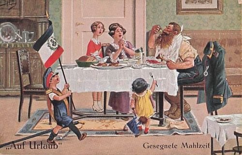 Künstler AK Thiele, Arthur, Auf Urlaub, Gesegnete Mahlzeit, Soldat,