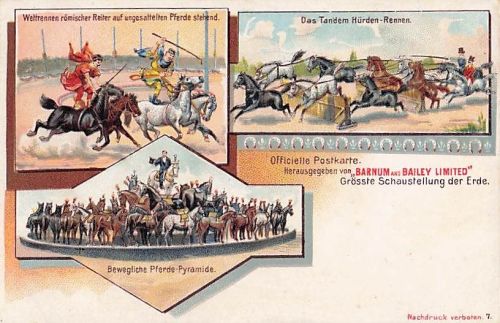 Original Litho-Postkarte: Zirkus Barnum & Bailey (ca. 1900)