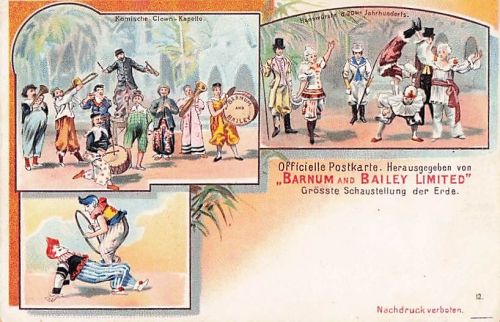 Antike Zirkus-Ansichtskarte von 1901 – Barnum and Bailey Limited