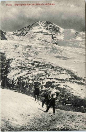 Eigergletscher mit Mönch - Bergsteiger