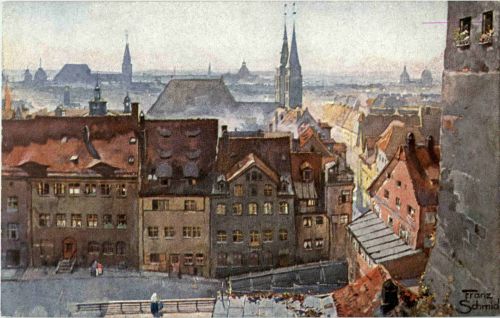 Nürnberg - Blick von der Burg - Künstler Franz Schmid