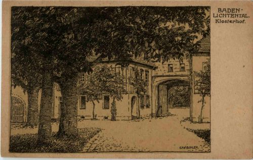 Baden-Baden-Lichtental - Klosterhof - Künstler Schleh