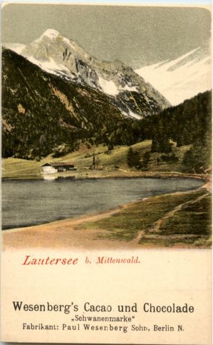 Lautersee bei Mittenwald - Werbung Wesenberg Cacao und Chocolade