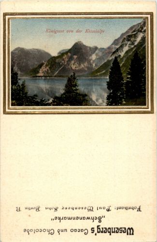 Königsee von der Kesselalpe - Werbung Wesenberg Cacao und Chocolade