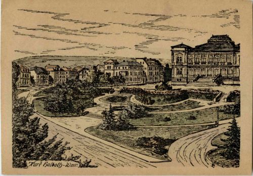 Verschwundenes Weimar - Anlage vor Museum - Künstler Kurt Halboth