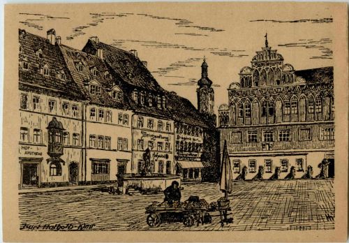 Verschwundenes Weimar - Marktplatz - Künstler Kurt Halboth