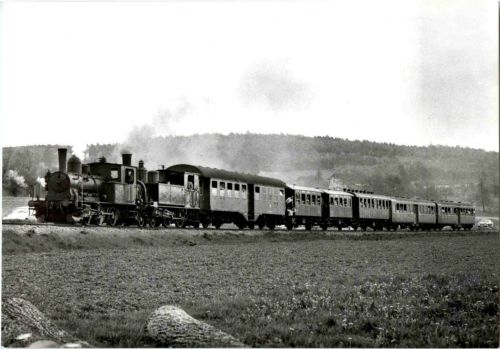 Lok E 3/3 zwischen Haltingen und Kandern oberhalb Wollbach 1973