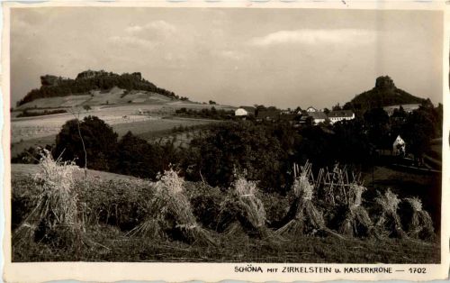 Schöna mit Zirkelstein und Kaiserkrone