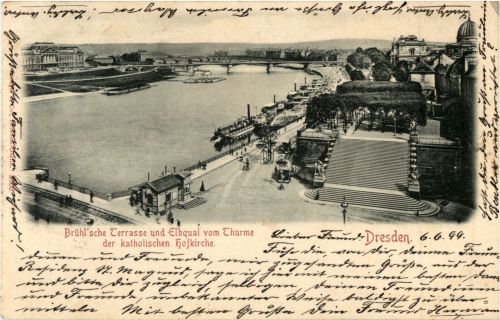 Dresden - Brühlsche Terasse und Elbquai