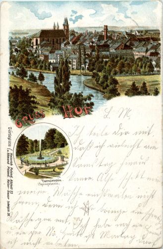 Gruss aus Hof - Litho