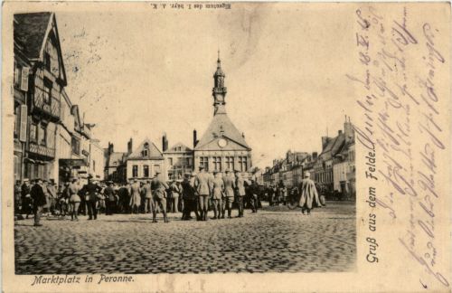 Marktplatz in Peronne - Feldpost