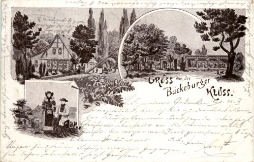 Gruss vom Bückeburger Kluss - Litho