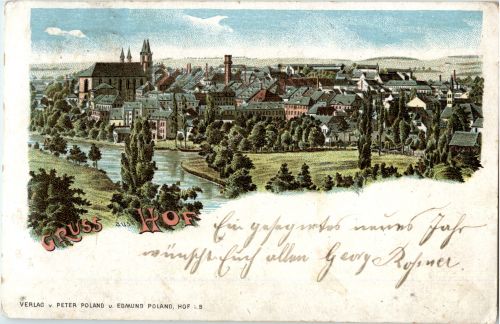 Gruss aus Hof - Litho
