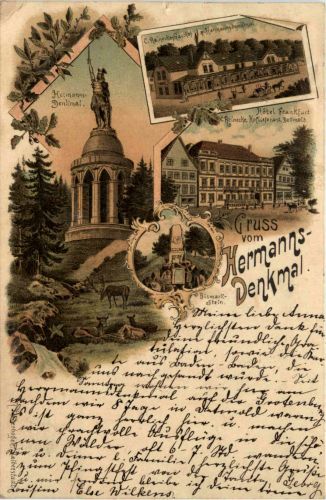 Gruss vom Hermanns Denkmal - Litho