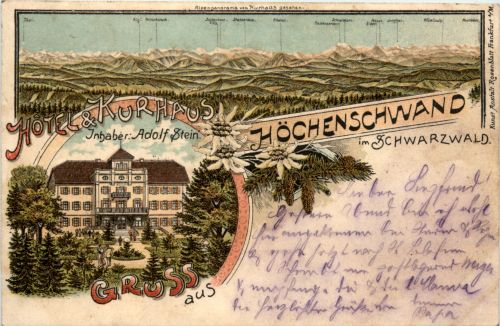 Hotel Höchenschwand im Schwarzwald - Litho