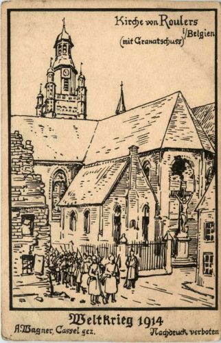 Kirche in Roulers - Weltkrieg 1914