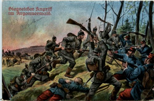 Siegreicher Angriff im Argonnerwald - Feldpost