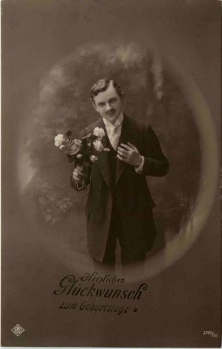 Geburtstag - Mann mit Blume