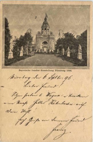 Nürnberg - Landes Ausstellung 1896 - Ganzsache mit Sonderstempel