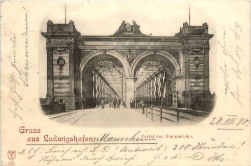 Gruss aus Ludwigshafen - Portal der Rheinbrücke