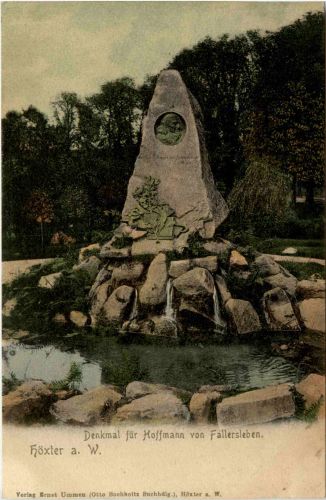 Höxter an der Weser - Denkmal für Hoffmann von Fallesleben