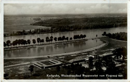 Karlsruhe - Rheinstrandbad Rappenwört vom Flugzeug