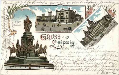 Gruss aus Leipzig - Litho