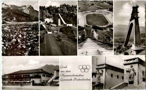 Gruss aus dem Olympiaskistadion Garmisch-Partenkirchen