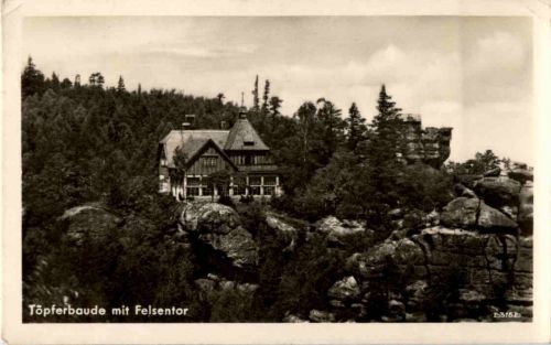 Töpferbaude mit Felsentor - Oybin