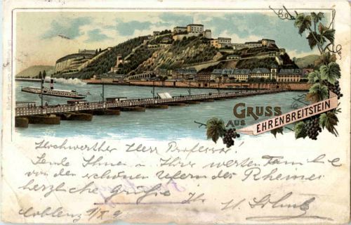 Gruss aus Ehrenbreitstein - Litho