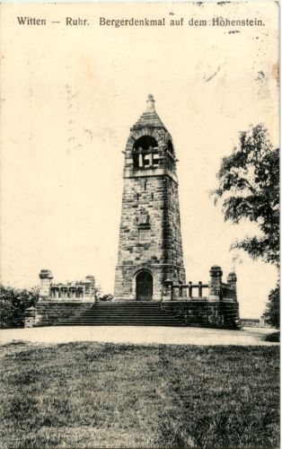 Witten-Ruhr - Bergerdenkmal auf dem Hohenstein -Bahnpost Aachen- Dortmund