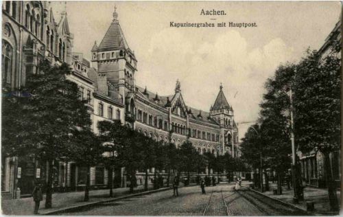 Aachen - Kapuzinergraben mit Hauptpost