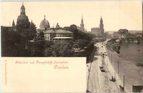 Dresden - Belvedere und Dampfschiff Landeplatz