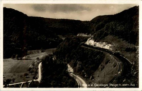 Geislinger Steige mit elektrischem Zug