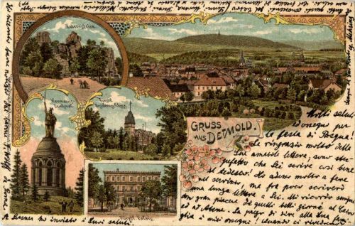 Gruss aus Detmold - Litho