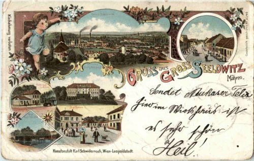 Gruss aus Gross Seelowitz - Litho