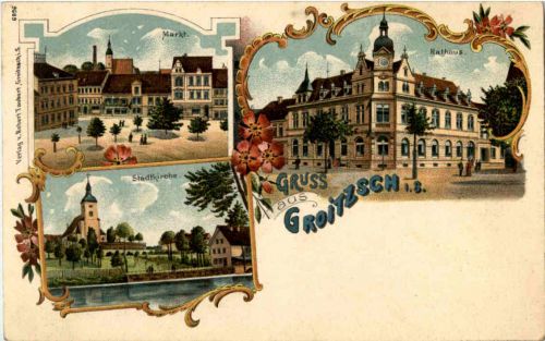 Gruss aus Groitzsch - Litho
