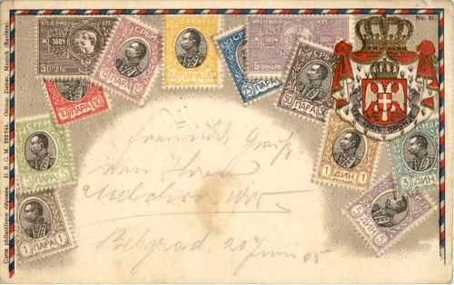 Serbien - Briefmarken - Prägekarte