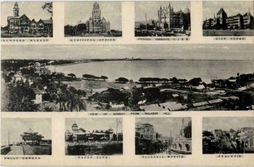 View of Bambay from Malabar Hill - India