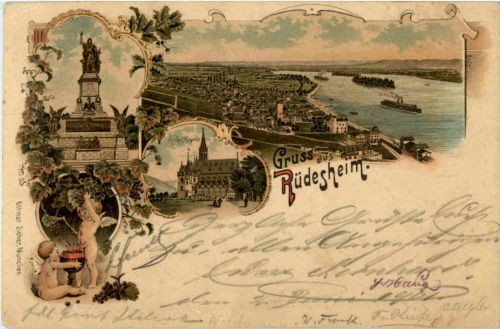 Gruss aus Rüdesheim - Litho