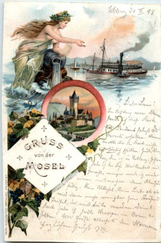 Gruss von der Mosel - Litho