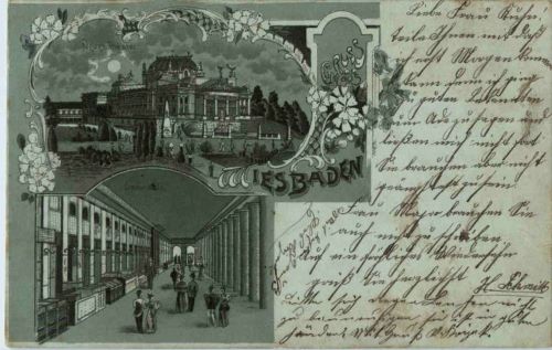 Gruss aus Wiesbaden - Litho