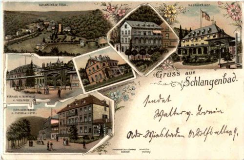 Gruss aus Schlangenbad - Litho