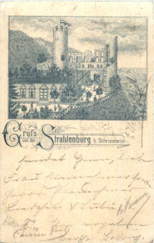 Gruss von der Strahlenburg bei Schriesheim - Bahnpost
