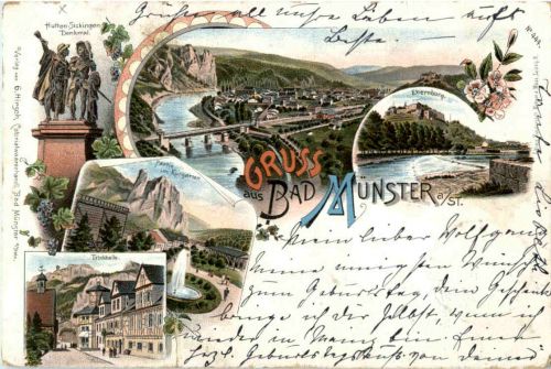 Gruss aus Bad Münster - Litho