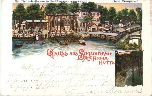 Gruss aus Schlachtensee - Litho
