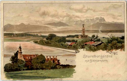 Bernried - Starnbergersee mit Bismarkturm